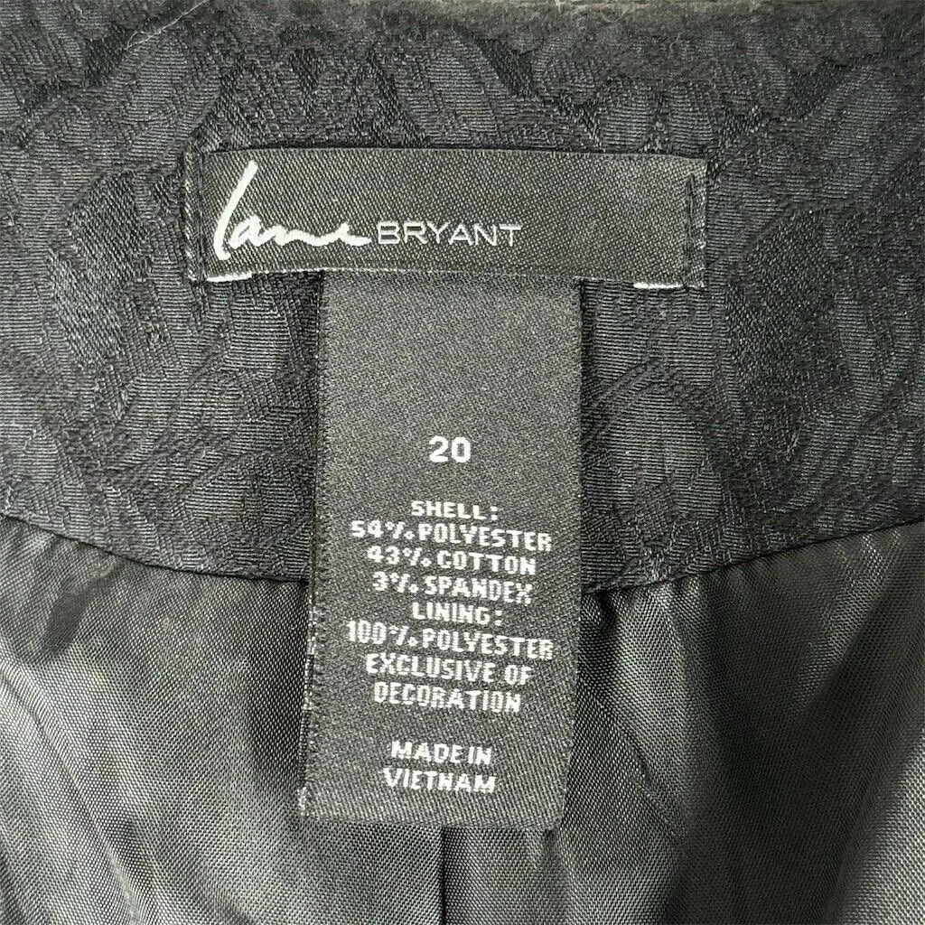 Lane Bryant‎ Blazer Womens 20 Plus Size Black Jacquard Tuxedo Style Casual Party - Image 7