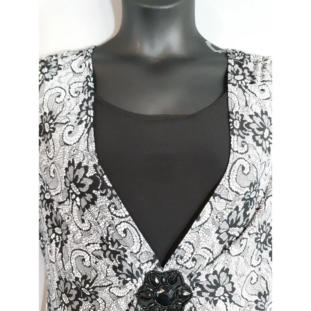 Elementz b&w lace floral blouse - Image 4
