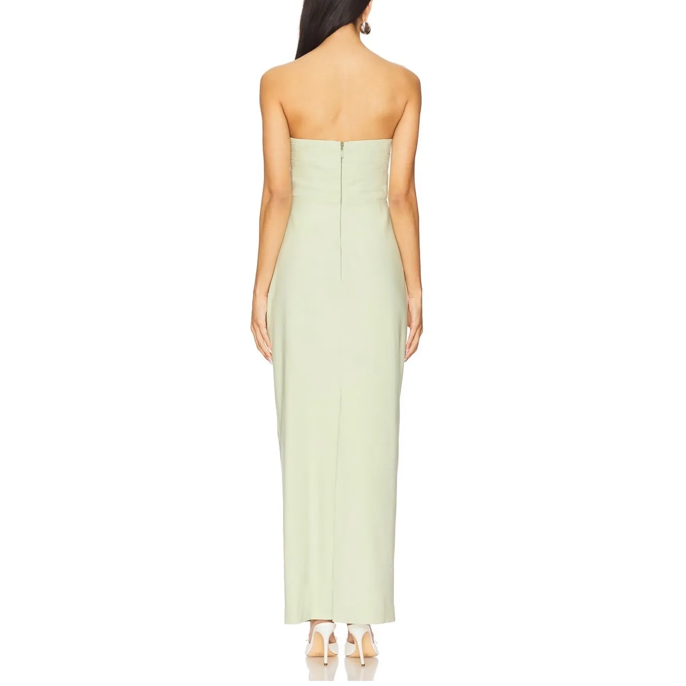 Shona Joy Lani Strapless Draped Maxi Dress Pistachio Green New - Image 9