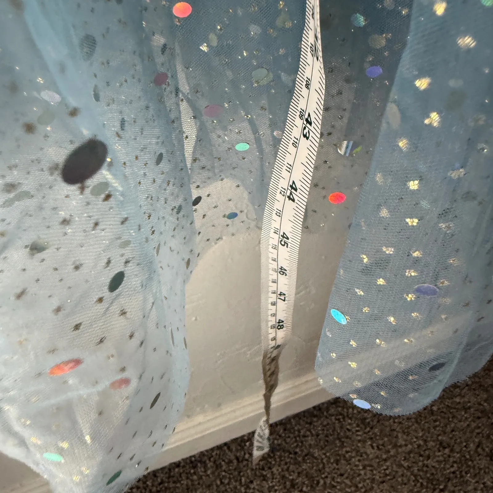 Strut & Bolt Blue Strapless Glitter Tulle Tiered Maxi Dress Fairy Princess Dance - Image 5