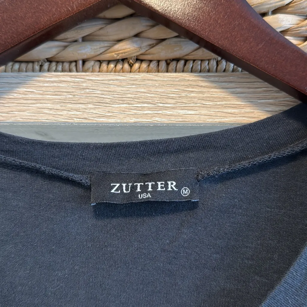 Zutter USA Leopard "Babe" Graphic Intentionally Distressed Holey SS Tee, M Black Size M - Image 4