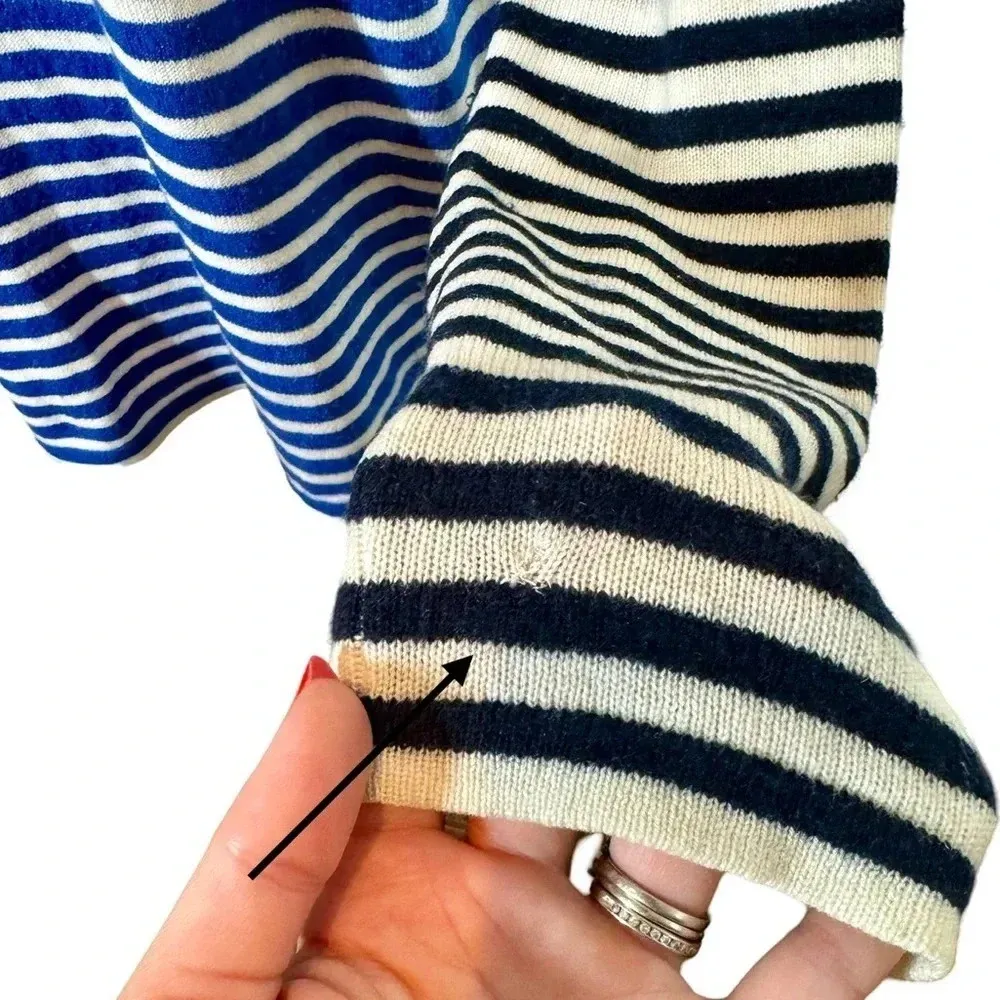 Jenni Kayne 100% Cashmere Colorblock Striped Oversized Boyfriend Sweater - Image 10