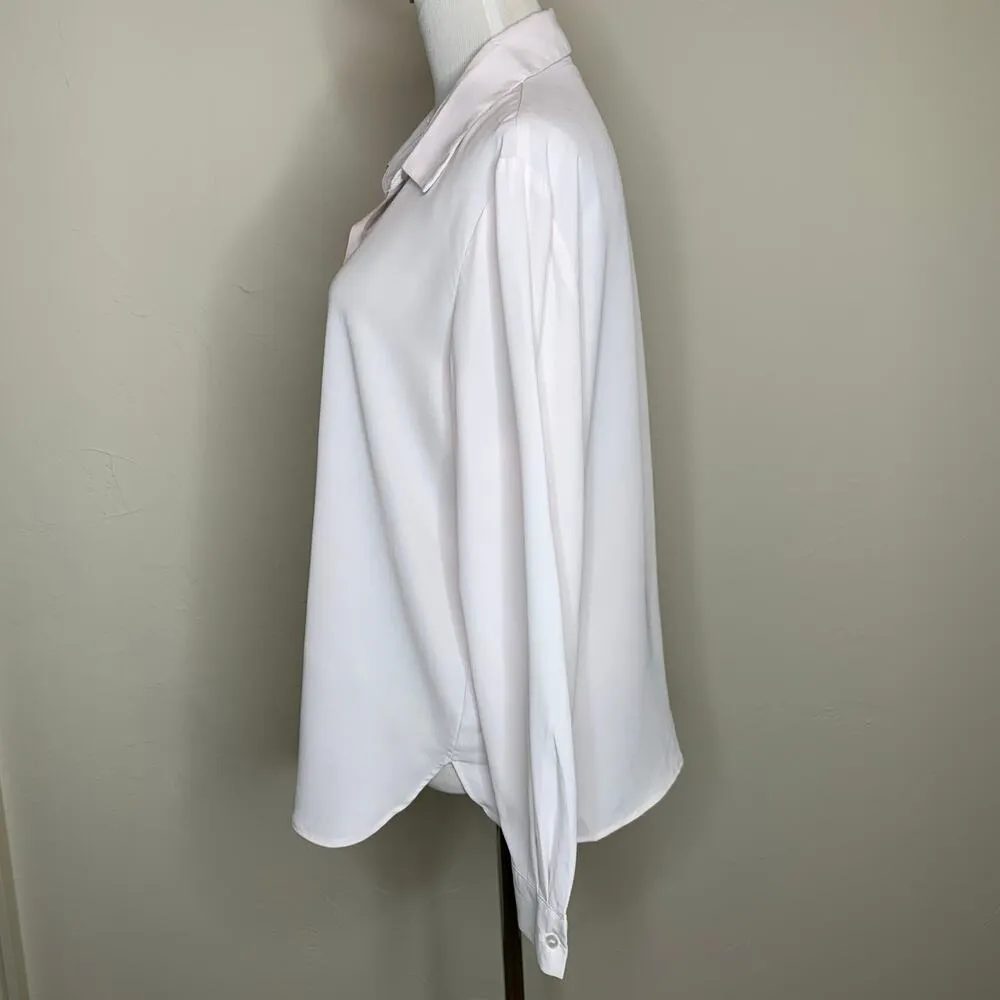 Mango Pale Pink Chiffon Blouse Sz 10 - Image 3