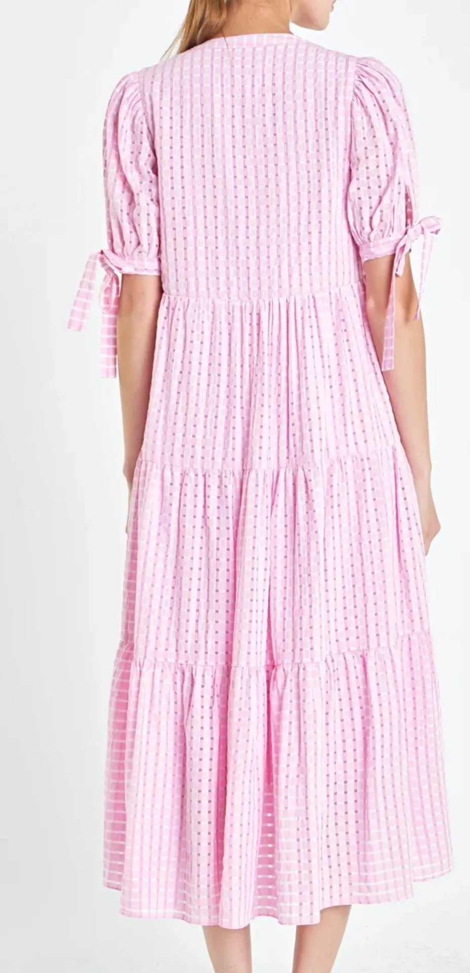 English Factory Gingham Tiered Midi Dress - NWOT - Image 2