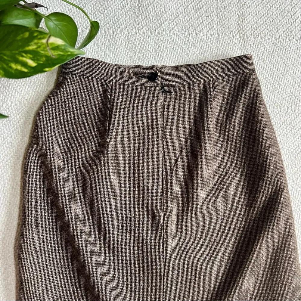 Vintage 90s Textured Long Midi Skirt Brown Size 6 - Image 7