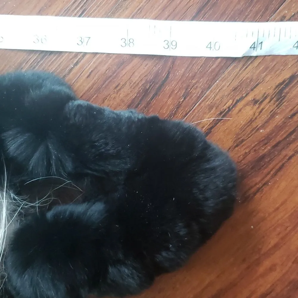 Black and Brown White Chic Edgy Feminine Retro Classic Soft Fur Neck Scarf 40in - Image 5