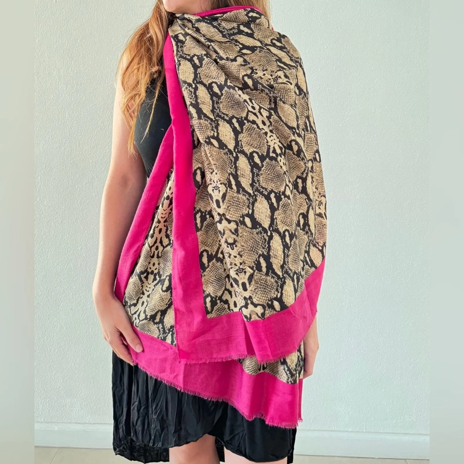 Bijoux Terner Snake Skin Print Shawl- Scarf - Image 4