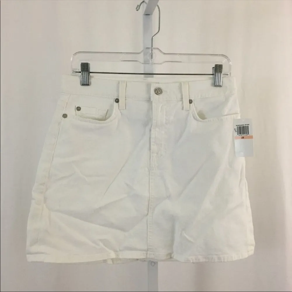 7 for all man kind white Denim Mini skirt 🆕 Size 28 - Image 4