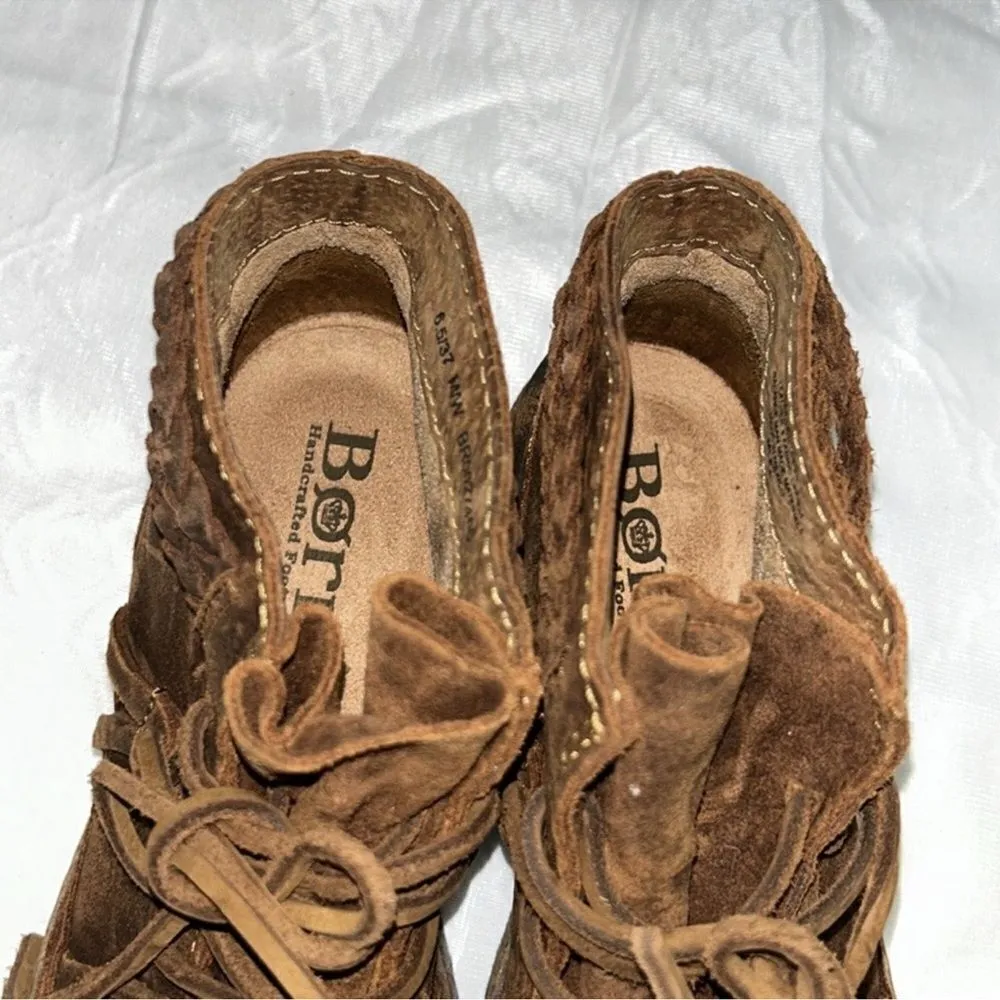 BORN Distressed Leather Ankle Brown Boots(Size 6.5M) - Image 6