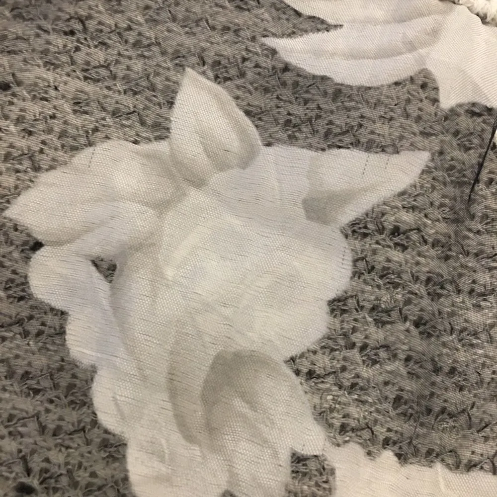 Paper Crane Lite Weight Waffle Knit Tank With Black Silky Floral Mesh front - Image 6