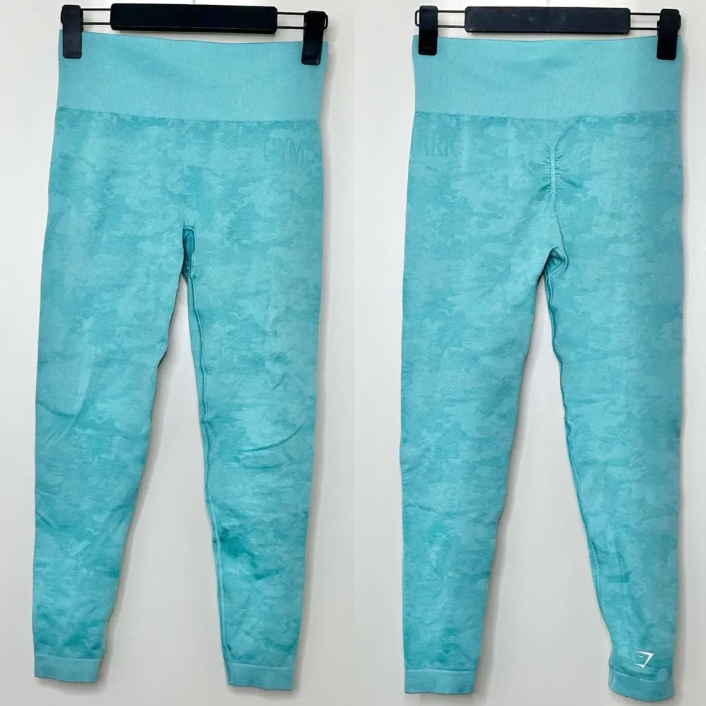 Gymshark Adapt Camo Leggings in Aqua Blue - Image 3
