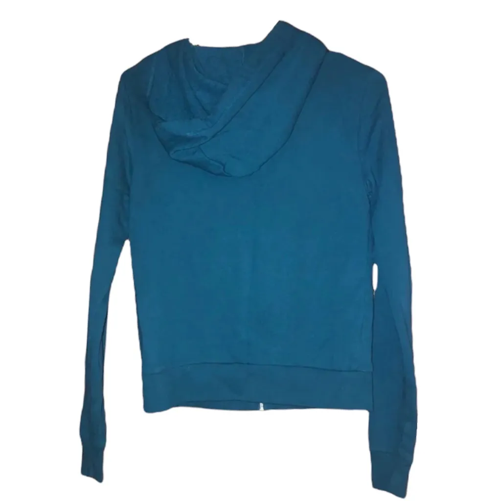 Pink Victoria's Secret Teal Woman's Zip Up Hooded Jacket Size Small - Image 5