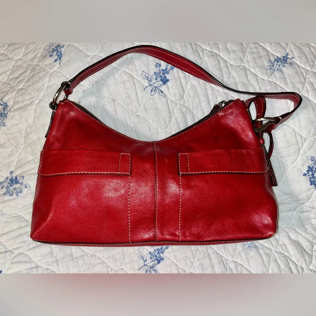 Fossil Emily Cherry Red Leather Shoulder Bag NEW!! - Image 4