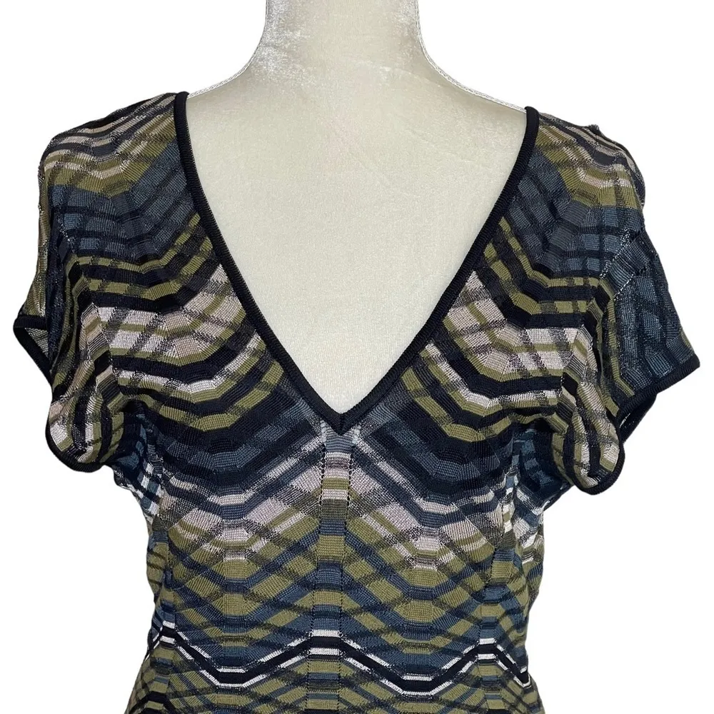 Missoni Women’s Chevron Herringbone Crochet Knit Sheath Dress Size 46 US 10 - Image 5