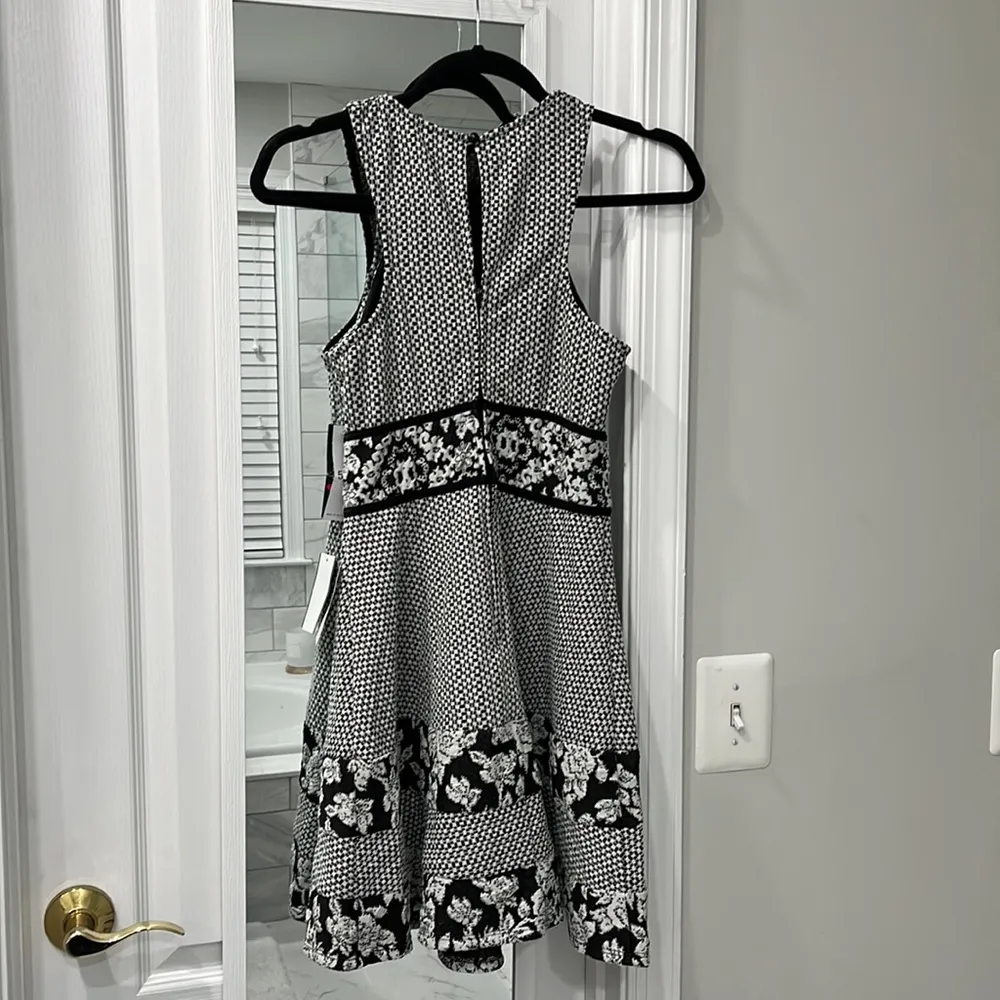 Teeze Me Black & White Fit & Flare Print Dress Size 5/6 - Image 3