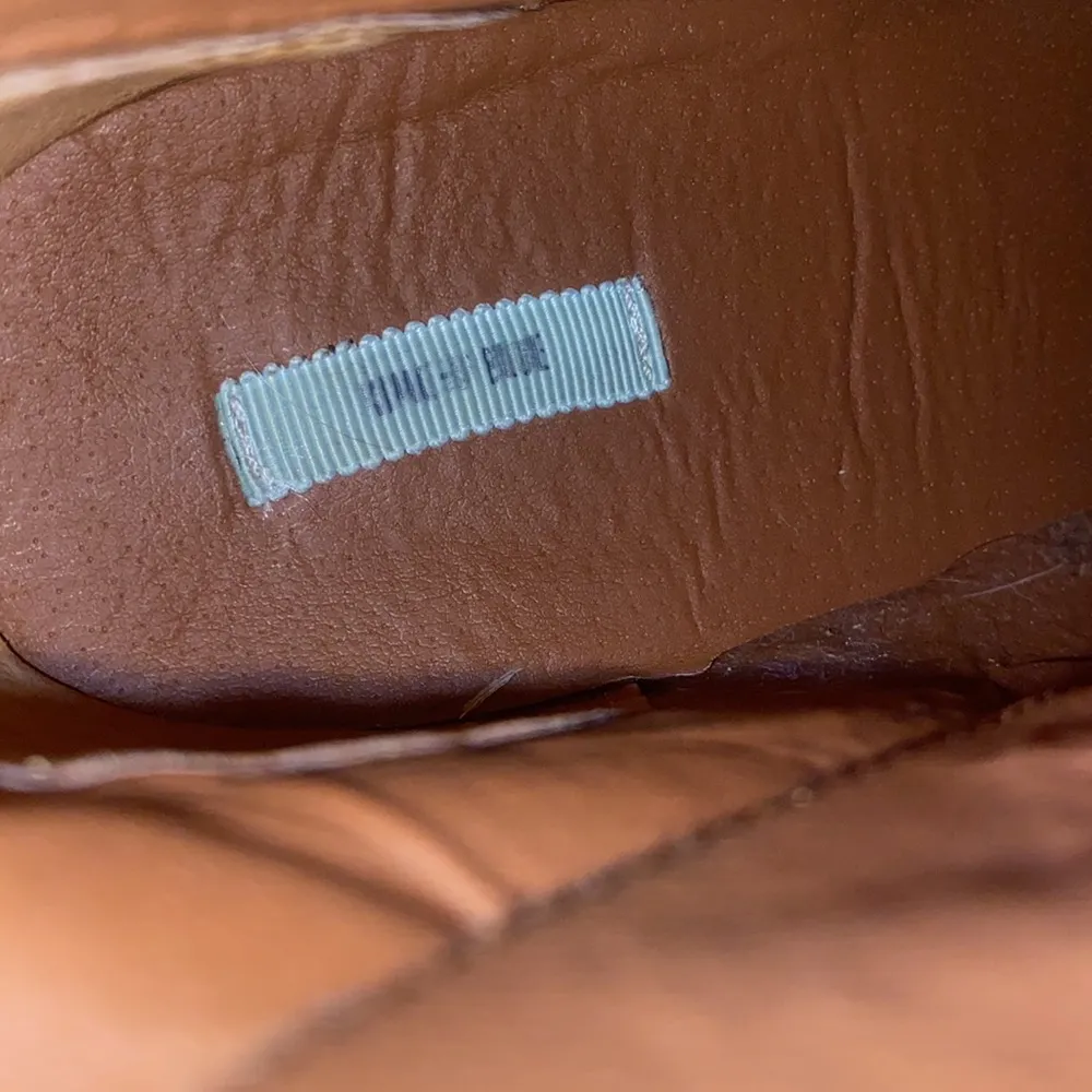 Urban Outfitters Kimchi blue leather suede tan lace up chunky heel boot - Image 8