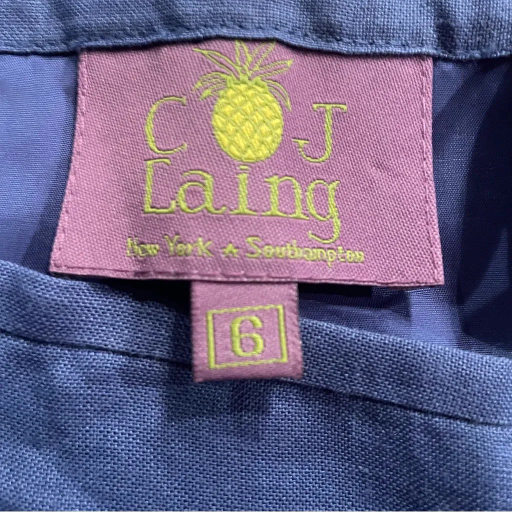 CJ Laing NWT sapphire a line starfish skirt 100% linen size 6 Blue - Image 6