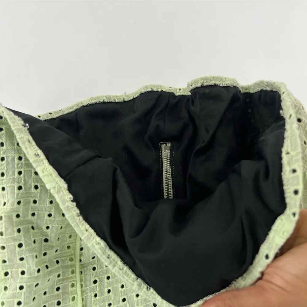 Sugar Lips Cotton Mint Green Eyelet Tank Top Exposed‎ Zipper Back Feminine - Image 4