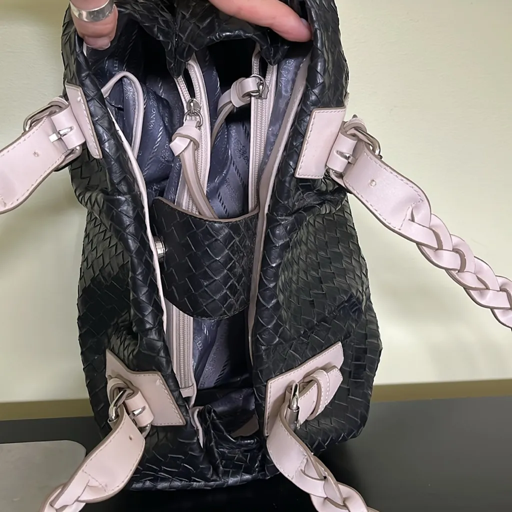 Vera Wang | Bags | Simply Vera Tuxedo Leather Oversized Hobo Bag - Image 6