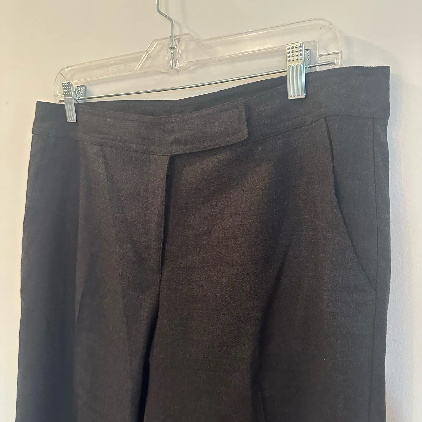 Eileen Fisher Wool Slacks sz 12 Gray Wool Pants Business Casual Career Pants - Image 4