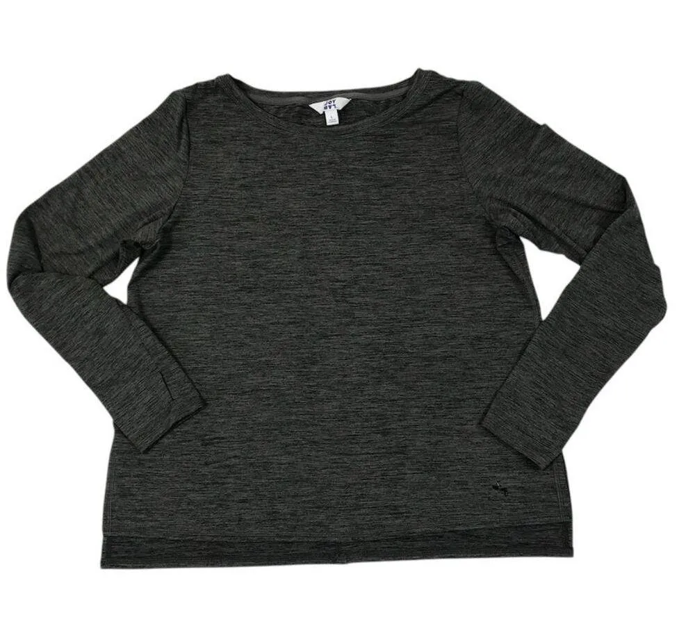 JOYLAB Active LS T-Shirt Women L Gray Thumbhole Athletic Stretch Outdoor Casual - Image 4