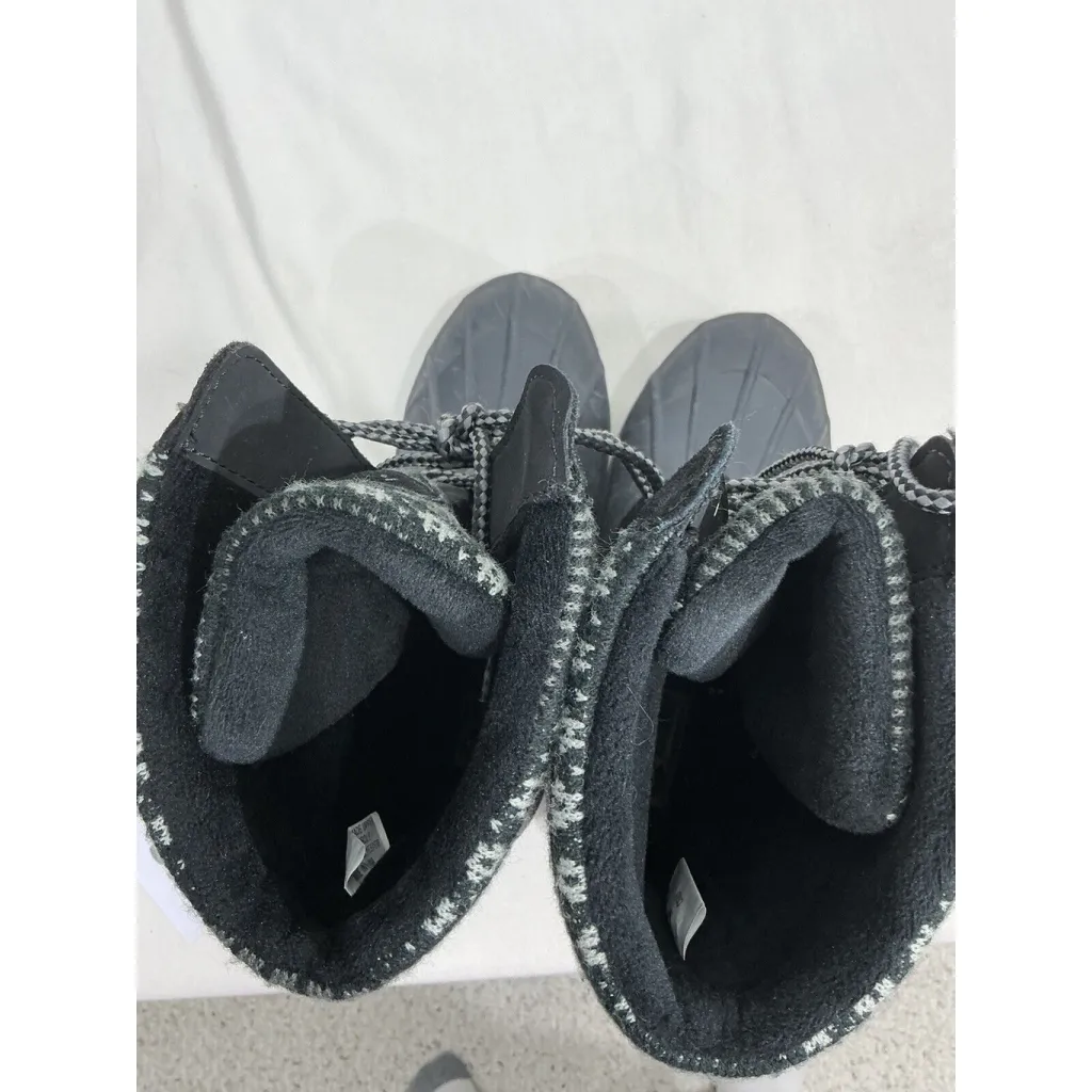 Womans Khombu Cozy Duck Boots Black Suede Lined Lace Up Winter Boots 9 M - Image 5