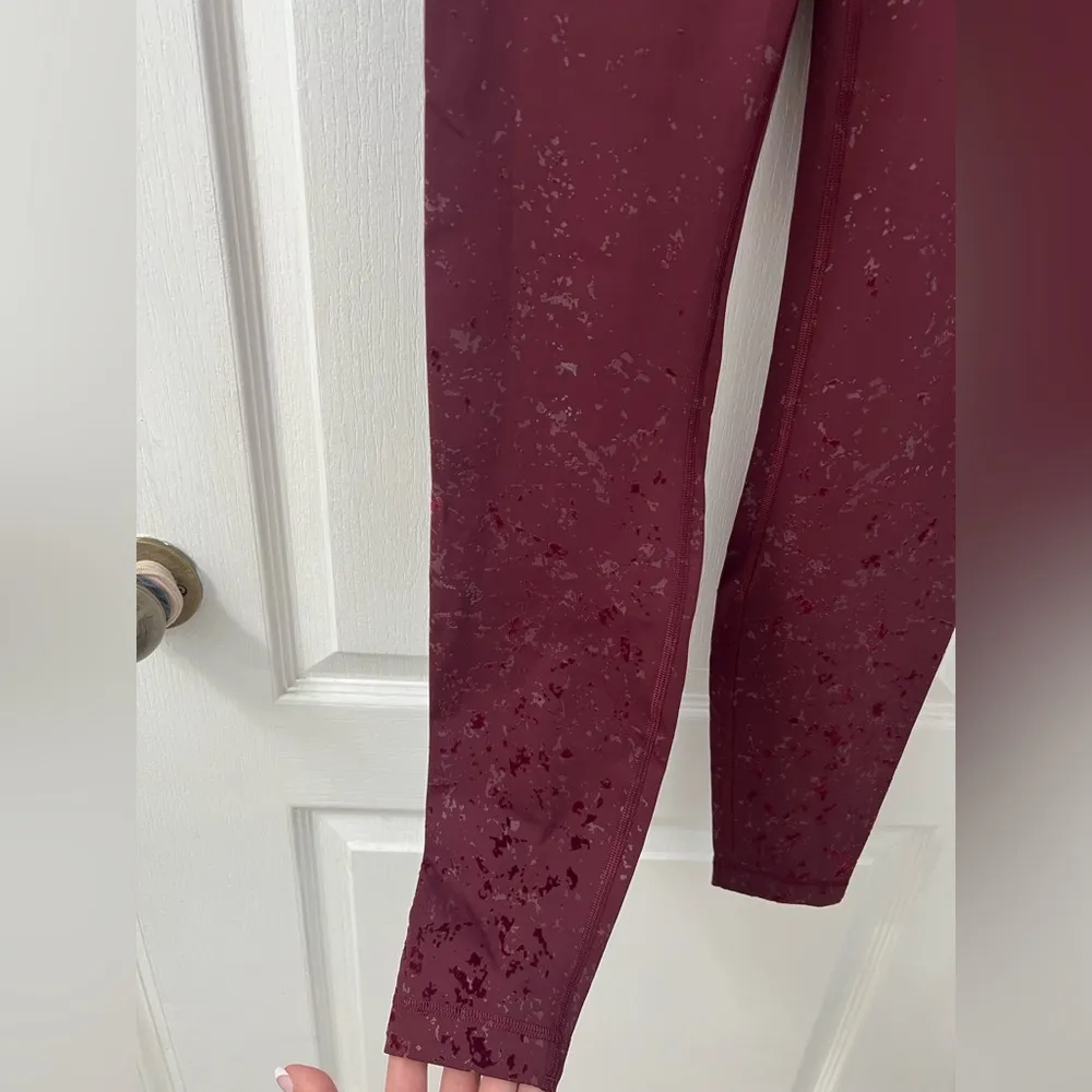 Lululemon Speed Wunder Mid-Rise Tight 28" *Speckle Shine Garnet/Garnet (Size 8) - Image 6