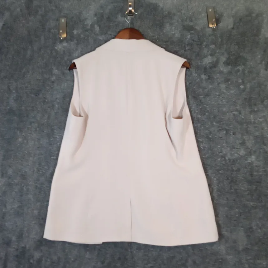 Evereve Sleeveless Blazer Vest Coquette Ballet Chic Blush Nude Womens M - Image 5