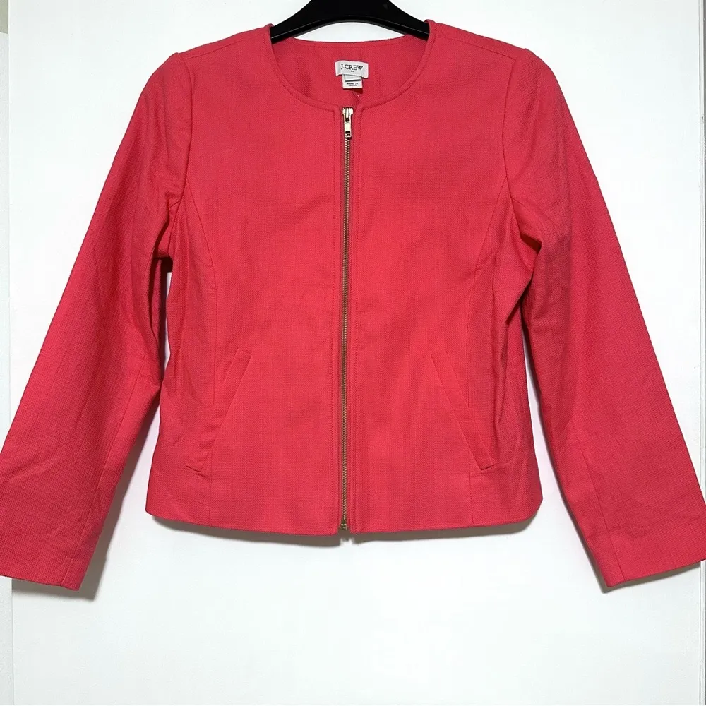 J.Crew Factory Coral Collarless Zip - Image 2