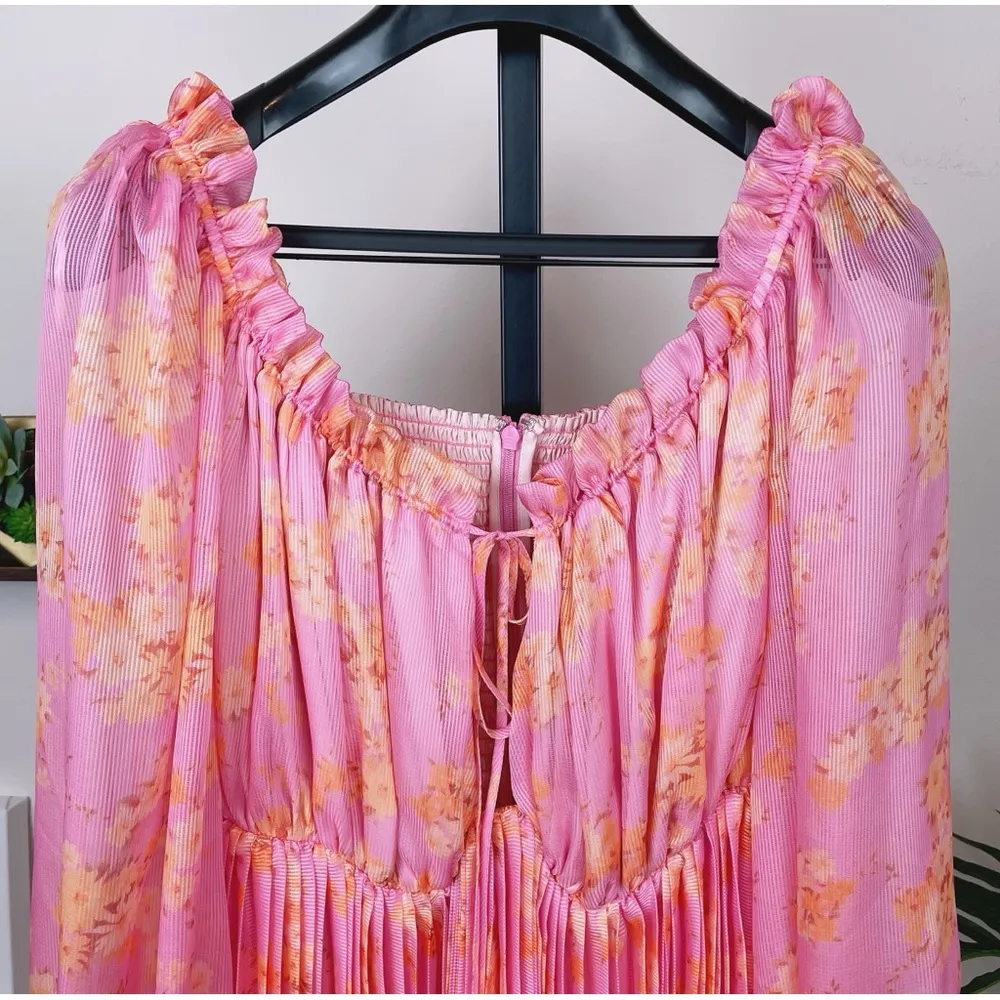 Keepsake the Label One Touch Long Sleeve Midi Dress in Candy Blossom Size S NWT Pink - Image 5