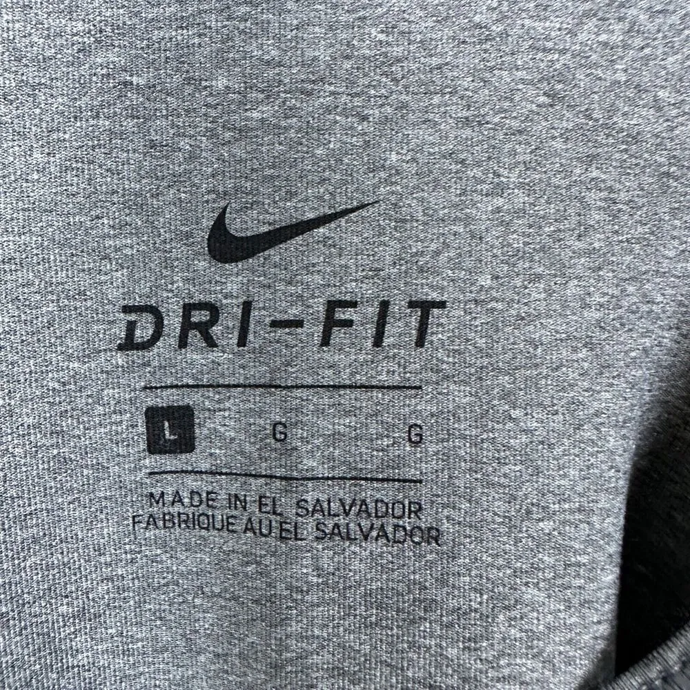 Nike Dri-Fit‎ Women's Activewear Tank Top Black Swoosh Grey Size Large - Image 3