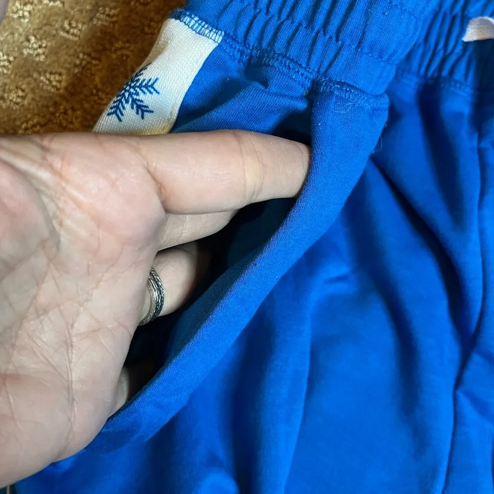 CHRISTMAS 🎄LuLaRoe Jax Joggers - Blue with Snowflakes ❄️ XL Sweatpants Xmas - Image 10