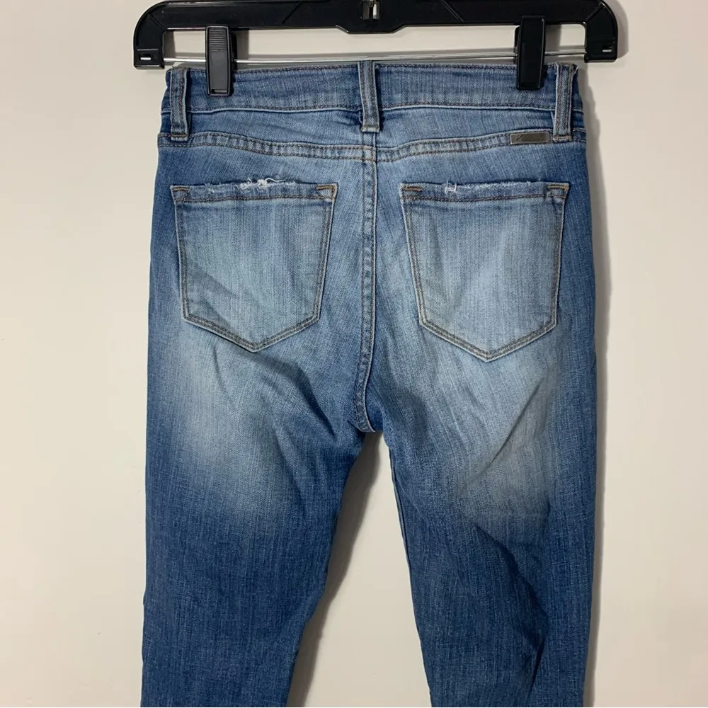 Kancan Skinny Distressed Frayed Hem Jeans Sz 0/23 Blue - Image 9