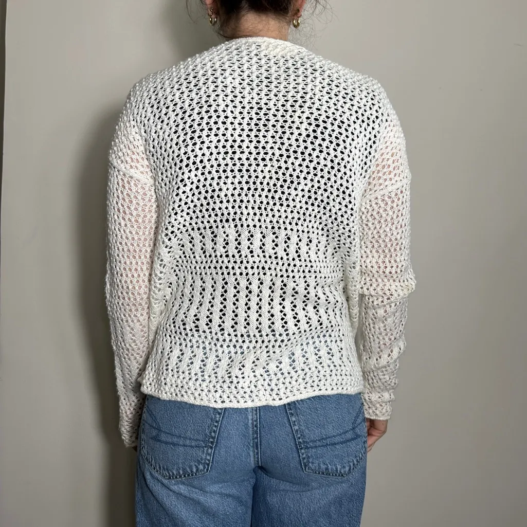 y2k Hollister white knit cardigan size medium - Image 2