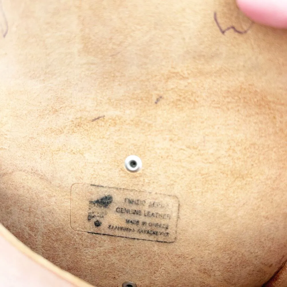 Vintage Grecian Tan Leather Crossbody Made in Greece - Image 10