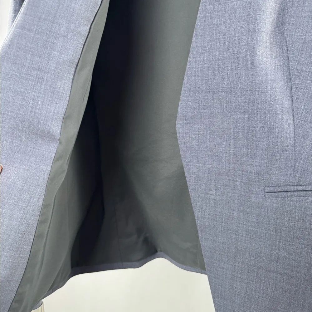 Theory Lanai Classic Wool Blend Open Front Blazer‎ in Blue Gray Size 0 - Image 5