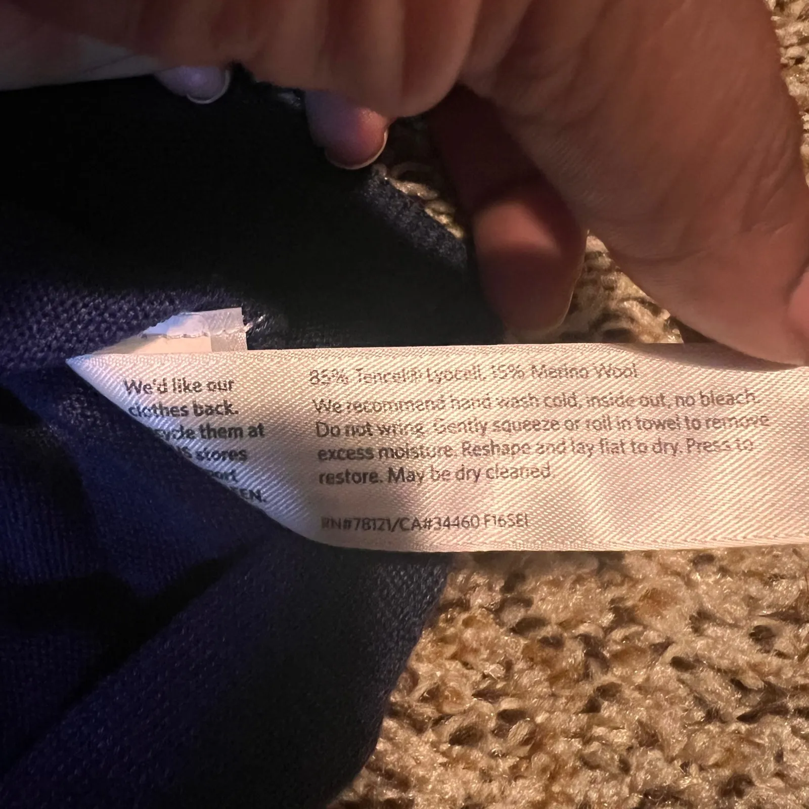 Eileen Fisher Purple Merino Wool Blend Asymmetrical Hem Long Sleeve Tunic Top XS - Image 3