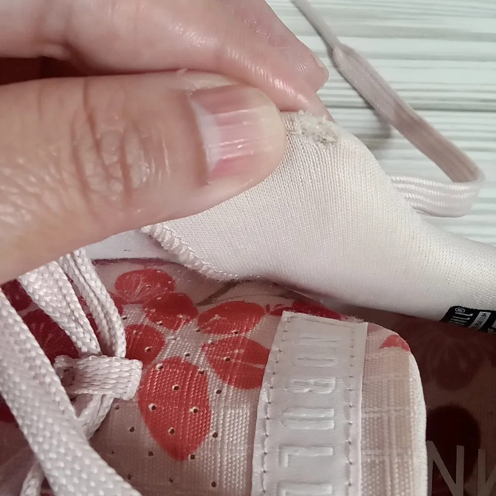 Pink and White Floral Sneakers with Cushioned Sole Nobull Cherry Ripstop 8.5 - Image 7