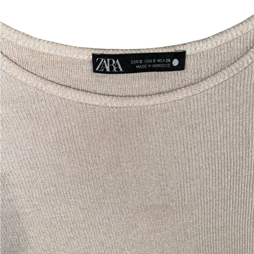zara beige knit basic top - Image 3