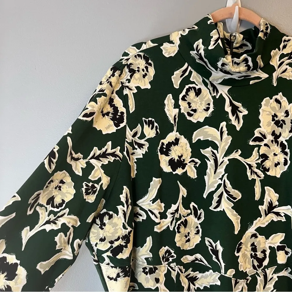 Tanya Taylor Dress Green Cream & Black Floral Thea Dress in Martini Multi 3X NWT - Image 9