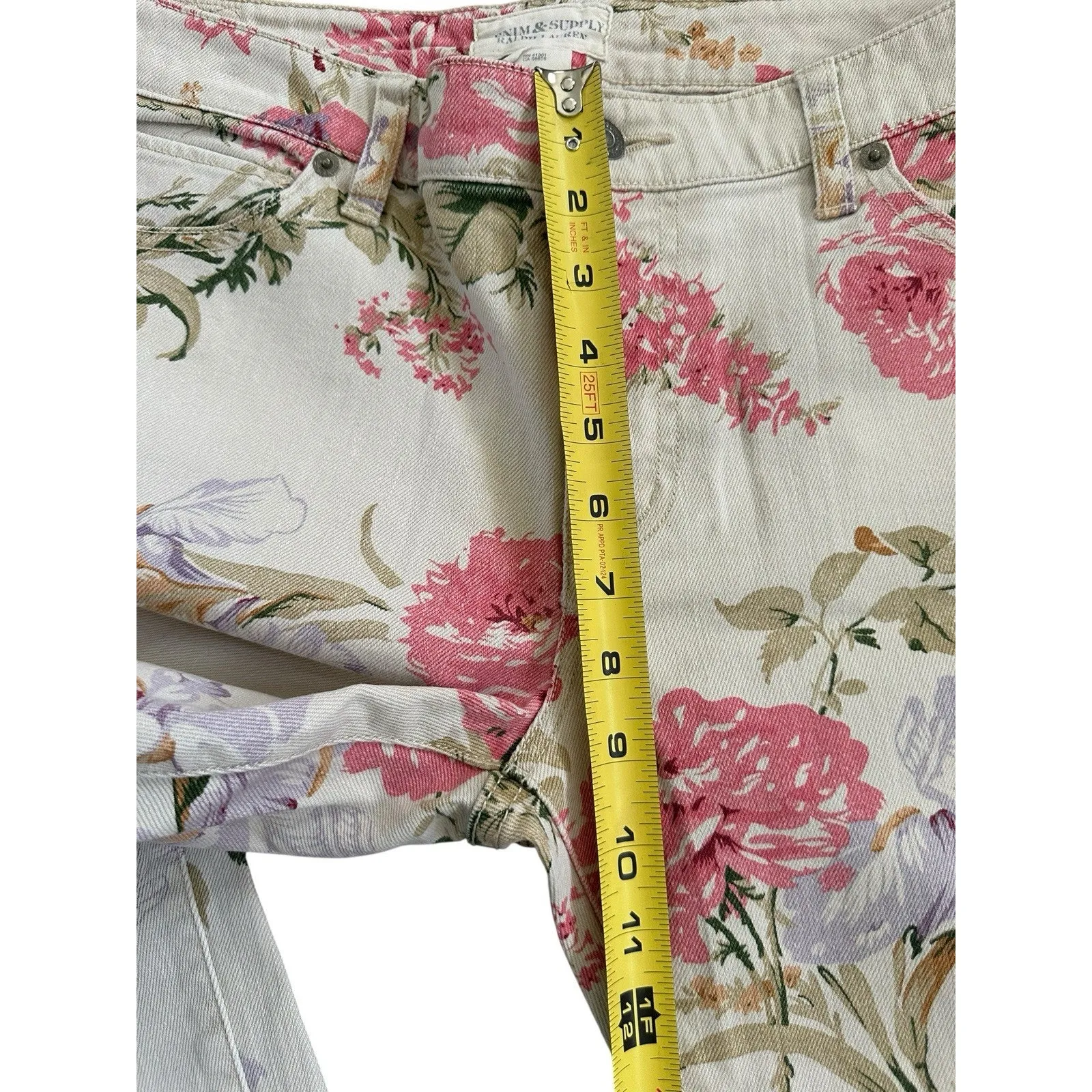 Denim & Supply Ralph Lauren Floral Print Skinny Jeans Ankle Zip Size 31 - Image 11