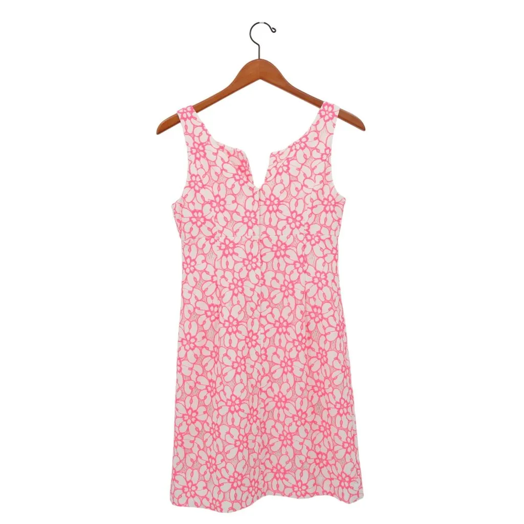 Lilly Pulitzer Daena Fiesta Pink White Floral Lined Mini Dress 4 - Image 9