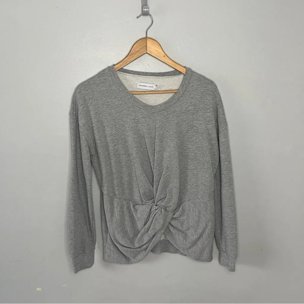 Gray Women's Knot Front Top Size XS - Image 3