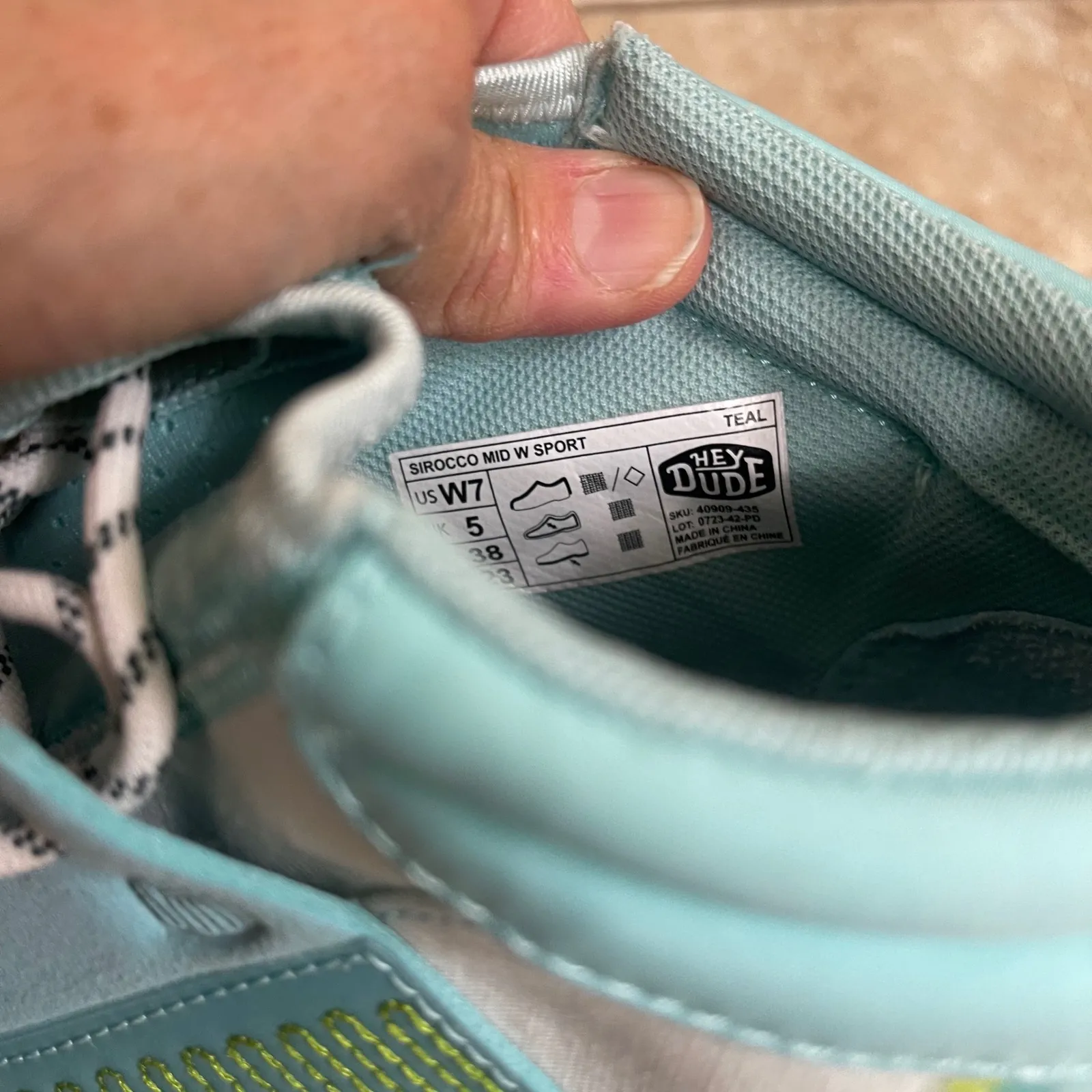 Hey Dude Sirocco Mid Sport Teal Lace Up Sneakers Women US Size 7 EUC outdoor - Image 8