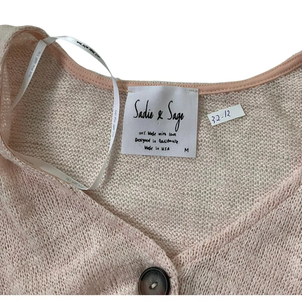 Sadie & Sage Peach Knit Shirt Women Top Size Medium | 32 - Image 6