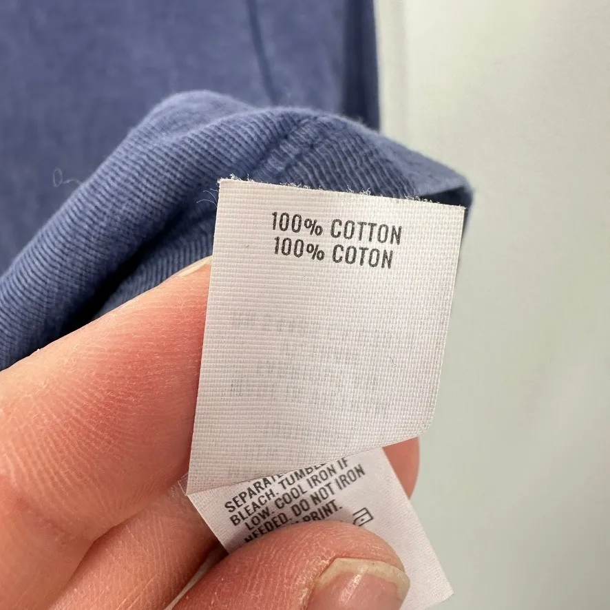 Aerie Long Sleeve Acid Wash Cropped T Shirt Blue Size Small Cotton Casual - Image 7