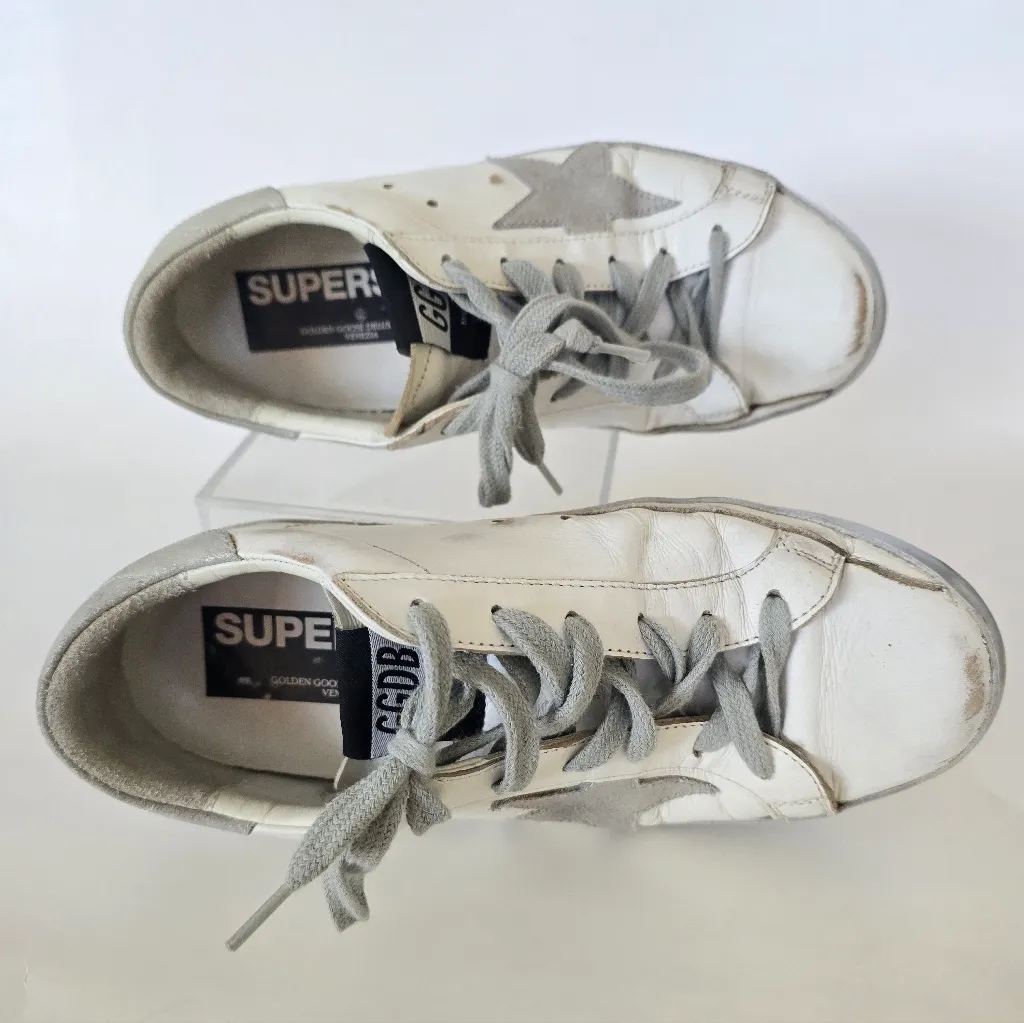 Golden Goose Superstar  GGDB White - Silver Sneakers - Image 7