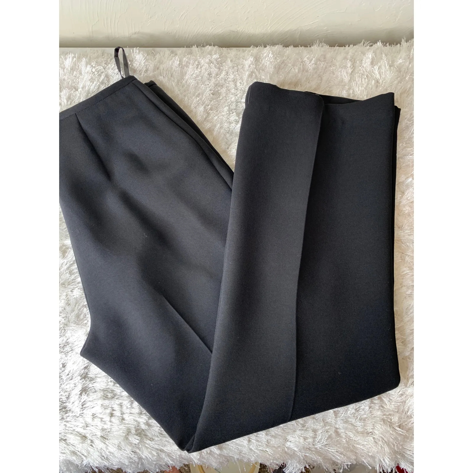 Liz Claiborne  Black Lined Trousers Sz 6 100% Polyester Suit Pants - Image 4