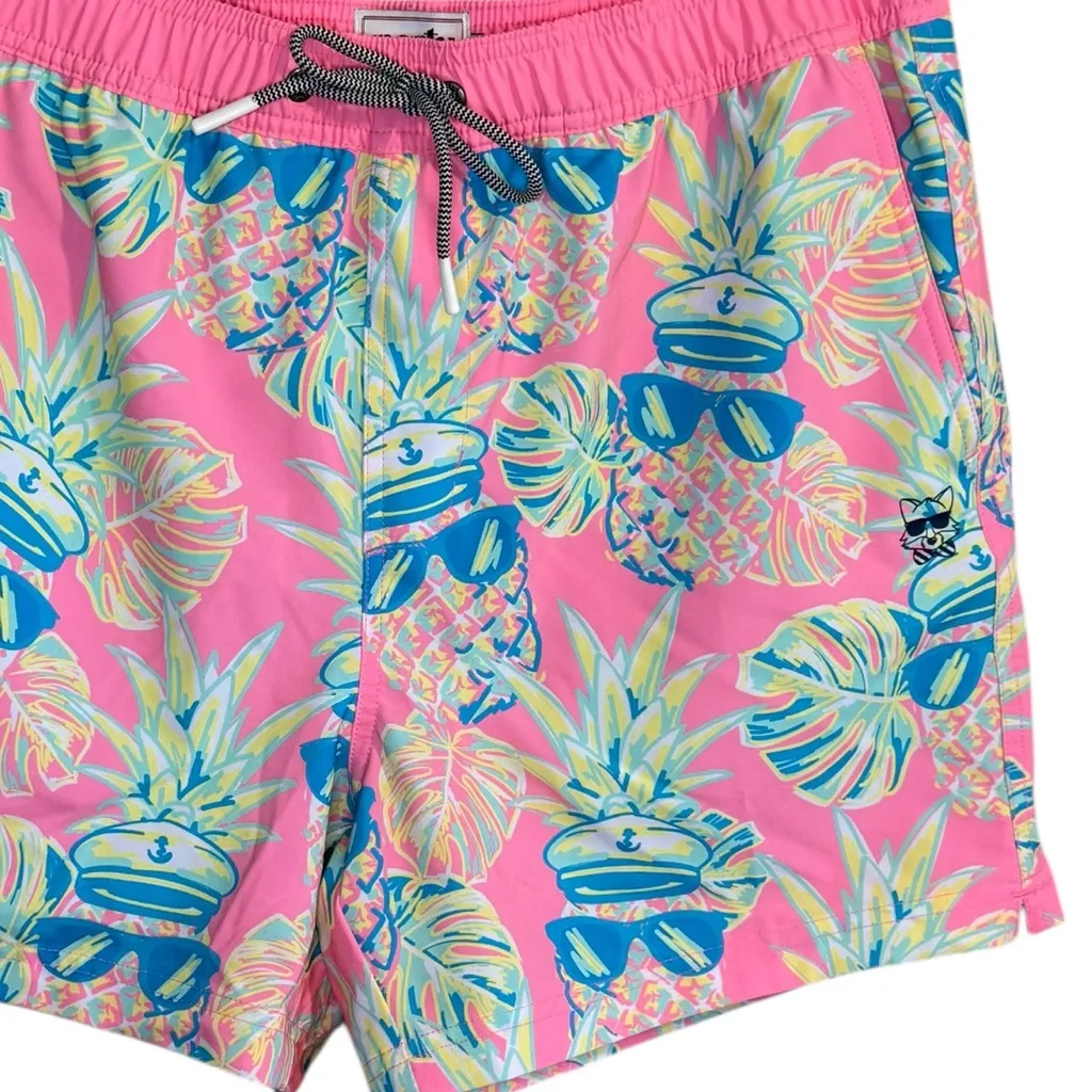 Party Pants Men's L Fish Scale Shorts Rainbow Party Rave Shorts With Drawstring Pink Size undefined - Image 3