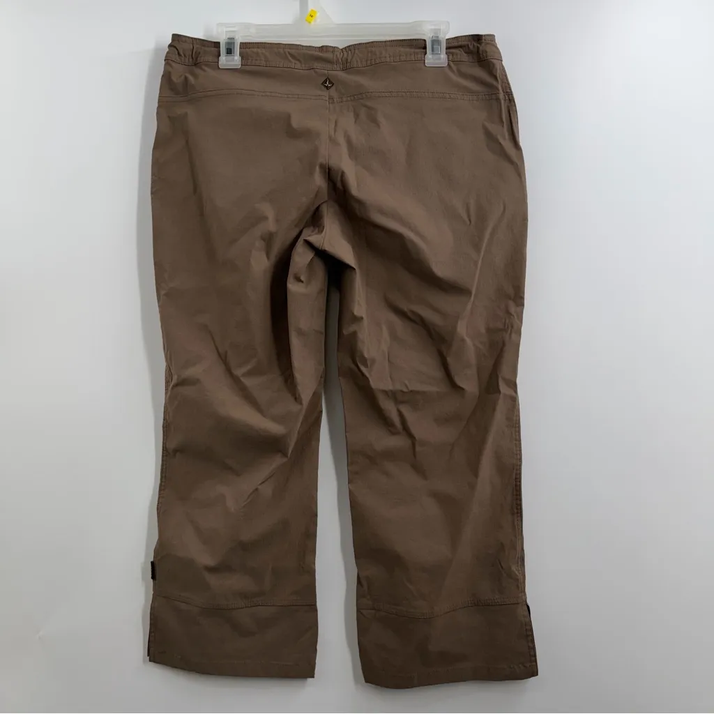 prAna Women’s Brown Stretch cropped Hiking Pants Drawstring Waist Medium - Image 5